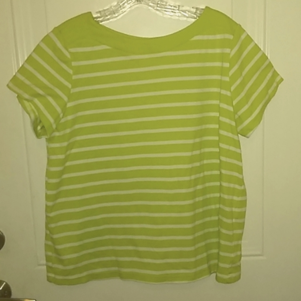 lime striped knit top